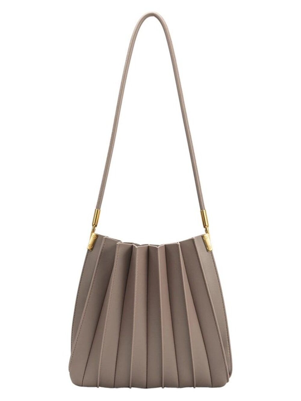Melie Bianco Carrie Mushroom Taupe Vegan Leather Shoulder Handbag Pouch NWT